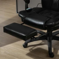 Vinsetto Cadeira de Escritório e Giratória Cadeira de Escritório com Altura Ajustável 6 Pontos de Massagem Controle Remoto e Apoio para os Pés Retrátil 68,5x68,5x119-127cm Preto(m-9)