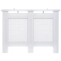 HOMCOM Cobertura de Radiador de MDF Cobertura para Radiador com Prateleira Estilo Moderno 111,5x82x19 cm Branco(m-10)