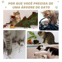 PawHut Árvore arranhador para gato com poste cama plataforma com cobertor veludo de sisal 50x50x100cm bege(m-7)