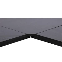 HOMCOM Secretária em Forma de L Secretária para Escritório com Estrutura de Metal Secretária de Canto 150x150x76 cm Preto(m-8)