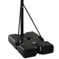 HOMCOM Tabela de Basquetebol Portátil Ajustável em Altura com Base Recarregável para Crianças e Adultos 86x165x302-352 cm Preto(m-12)