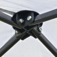 Outsunny Tenda Dobrável 220x220x208cm com Proteção UV Altura ajustável de 2 niveis Tecido Oxford estrutura de aço com Lateral e Bolsa de Transporte Branco(m-7)