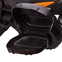 HOMCOM Moto Elétrica para Crianças a partir de 18 Meses 6V com Faróis Buzina 2 Rodas de Equilibrio Velocidade Máx. de 3km/h Motocicleta de Brinquedo 88,5x42,5x49cm Laranja(m-9)