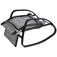 Outsunny Espreguiçadeira de balanço com encosto e apoio para pés Ajustável 69x64x108 cm cinza(m-12)