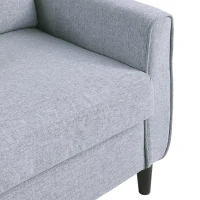 HOMCOM Sofá de 2 lugares Poltrona de dois lugares para sala de estar com almofadas e assento acolchoado fronha lavável 140x78x83 cm cinza claro(m-10)