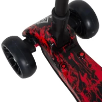 HOMCOM trotinete dobrável para crianças acima de 3 anos com altura ajustável em 4 níveis luzes musica e Nevoeiro de água 61x26x63-81 cm Vermelho(m-8)