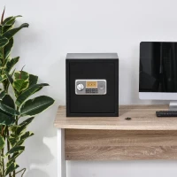 HOMCOM Cofre eletrônico com chave 2 códigos Capacidade de 32L Aço 35x30x39,3 cm(m-2)