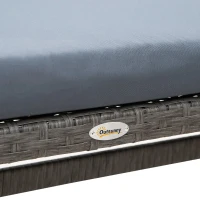 Outsunny Conjunto de 4 Peças de Móveis e Vime com Almofadas Acolchoadas com 2 Sofás 1 Banco e 1 Mesa de Vidro Temperado Cinza(m-11)