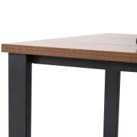 HOMCOM Mesa de Computador em Forma de L Secretária de Escritório de Canto com Múltiplas Prateleiras e Superfície de Melamina 130x130x78cm Nogueira(m-10)