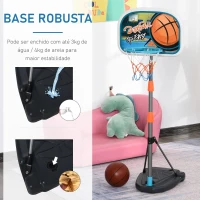 HOMCOM Tabela de basquetebol para crianças acima de 6 anos com suporte de altura ajustável e base recarregável incluídos 32x65x126-158 cm(m-5)