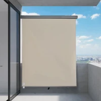 Outsunny Toldo Vertical de Parede com Alça para Sombra e Privacidade 160x250 cm Bege(m-2)