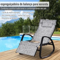 Outsunny Espreguiçadeira de balanço com encosto e apoio para pés Ajustável 69x64x108 cm cinza(m-4)