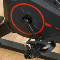 HOMCOM Bicicleta Estática Spinning com Monitor LCD Volante de Inércia de 6kg Assento e Guidão com Altura Ajustável Resistência Regulável 85x46x114cm Preto e Vermelho(m-9)