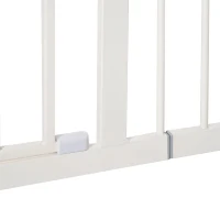 PawHut Barreira de Segurança para Animais de Estimação Cães com Extensão de 17,5 cm Sistema de Fechamento Automático 74-97,5x76,2 cm Branco(m-10)