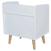 HOMCOM Mesa de Cabeceira com 2 Gavetas Grandes 1 Prateleira Aberta e Pés Elevados Estilo Nórdico 43x30x49 cm Branco e Madeira(m-12)