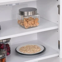 HOMCOM Armário de Cozinha Armário Auxiliar para Microondas com 2 Armários e Gaveta 68.6x40x164 cm Branco(m-9)