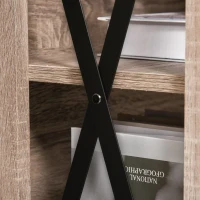 HOMCOM Estante de madeira de 2 níveis com laterais reforçadas para livros Fotos Plantas 80x30x82 cm Carvalho(m-8)