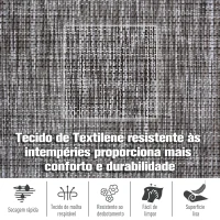 Outsunny Espreguiçadeira de balanço com encosto e apoio para pés Ajustável 69x64x108 cm cinza(m-6)