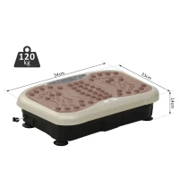 HOMCOM Plataforma de Vibração com 2 Bandas Elásticas para Treinamento de Fitness 200 W com Controle Remoto e Carga 120 kg(m-3)