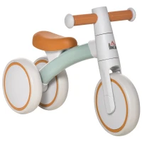 HOMCOM Bicicleta sem Pedais para Crianças de 1-3 Anos Bicicleta de Equilíbrio com 3 Rodas Silenciosas Carro Andador de Bebé 60x24x37cm Marrom(m-1)