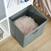 HOMCOM Estante para Livros de 4 Cubos Estante Modular com 2 Cestos Removíveis de TNT para Escritório Estúdio Dormitório 61,5x30x61,5cm Branco e Cinza(m-9)