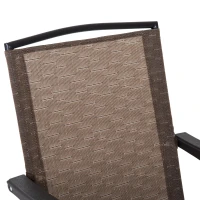 Outsunny Conjunto de Mesa e 2 Cadeiras  Cadeira Dobrável Encosto Reclináveis a 4 Níveis  Armação de Aço Marrom(m-7)
