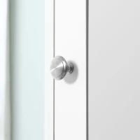 Kleankin Coluna Casa de Banho com Espelho Móvel Alto Casa de Banho Madeira com 2 Prateleiras Abertas e 2 Portas com Prateleiras Interiores Ajustáveis 30x28x180cm Branco(m-8)