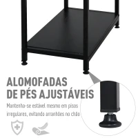 HOMCOM Mesa para Computador com Prateleiras Pés Ajustáveis ​​Moldura de Metal 140x60x93 cm(m-6)