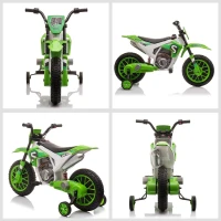 HOMCOM Mota Elétrica para Crianças acima de 3 Anos 12V Mota de Brinquedo Infantil com 2 Rodas de Equilíbrio Velocidade Máx. 8km/h Arranque Suave 106,5x51,5x68cm Verde(m-8)