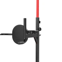 HOMCOM Estação de musculação multifuncional dobrável banco acolchoado Altura ajustável em 6 níveis 94x174x180-230 cm Preto e vermelho(m-9)