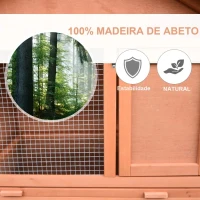 PawHut Casa para Coelhos de Madeira Coelheira para Exterior Teto de Tela de Asfáltica 144x64,5x100 cm Madeira(m-8)