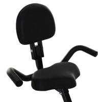 HOMCOM Bicicleta ergométrica dobrável ajustável em altura e resistência com tela LCD e assento com encosto 51x97x115 cm Preto(m-11)