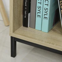 HOMCOM Estante com 5 compartimentos Gaveta 2 Armários com portas e Dispositivo Anti-tombamento 60x30x150 cm Madeira Natural(m-12)