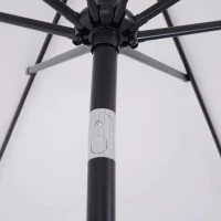 Outsunny Chapéu de Sol de Jardim Ø295x250cm com Manivela Chapéu de Sol Exterior com Mecanismo de Inclinação e Mastro Desmontável de Metal para Terraço Piscina Pátio Branco(m-13)