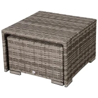 Outsunny Conjunto de Jardim 8 Peças de Vime com 2 Mesas de Centro Poltronas e 2 Apoio para os Pés Marrom e Cinza(m-13)