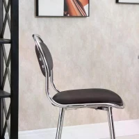 HOMCOM Height Bar Stools Set of 2, Classic PU Leather Bar Chairs for Counter Kitchen with Backrest and Footrest, Black(m-15)