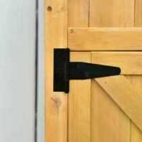 Outsunny Wood Storage Shed, Waterproof Asphalt Roof Outdoor Tool Organizer Cabinet for Garden Backyard with Lockable Doors Hooks & Shelves(m-12)