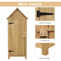 Outsunny Garden Storage Shed Backyard Tool Cabinet Tool Organizer with Asphalt Roof(m-5)