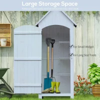 Outsunny Garden Storage Shed Backyard Tool Cabinet Tool Organizer with Asphalt Roof(m-4)