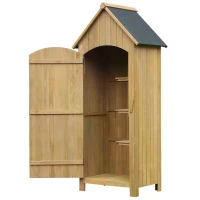 Outsunny Garden Storage Shed Backyard Tool Cabinet Tool Organizer with Asphalt Roof(m-9)