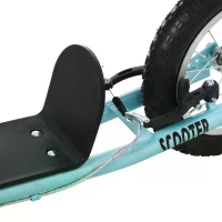 HOMCOM Youth Scooter Front and Rear Caliper Dual Brakes 16-Inch Inflatable Front Wheel Ride On Toy For Age 5+ Blue(m-11)