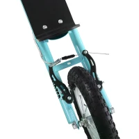 HOMCOM Youth Scooter Front and Rear Caliper Dual Brakes 16-Inch Inflatable Front Wheel Ride On Toy For Age 5+ Blue(m-14)