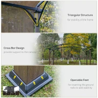 Outsunny 3 x 3m Outdoor Retractable Canopy Pergola Steel Frame Patio Pergola Shelter Sun Shade, Beige(m-5)