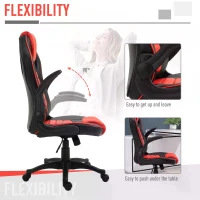 Vinsetto Home Office Video Game Racing Chair Swivel  High Back,  Ergonomic Tilt Design Flip-up Armrest Height Adjustable Free Moving for Working Relaxing(m-4)