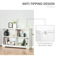 HOMCOM MDF 2-Tier Bookcase Unit White(m-6)