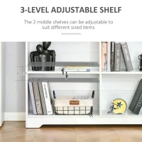 HOMCOM MDF 2-Tier Bookcase Unit White(m-4)