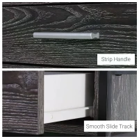 HOMCOM Console Table Worktop Bottom Shelf Home Two Drawer Industrial Minimal Style Grey Wood Tone Effect(m-6)