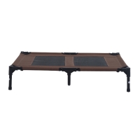 PawHut Lit Surélevé pour Chien ou Chat Surélevé Marron 92 x 76 x 18 cm