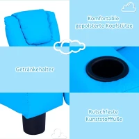 HOMCOM kinderfauteuil, mini-fauteuil, kinderbank voor 3-6 jaar, blauw(m-5)