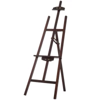 HOMCOM Chevalet d'artiste sur pieds inclinaison réglable jusqu'à 90° dim. 48L x 71l x 140H cm bois de hêtre marron(m-1)
